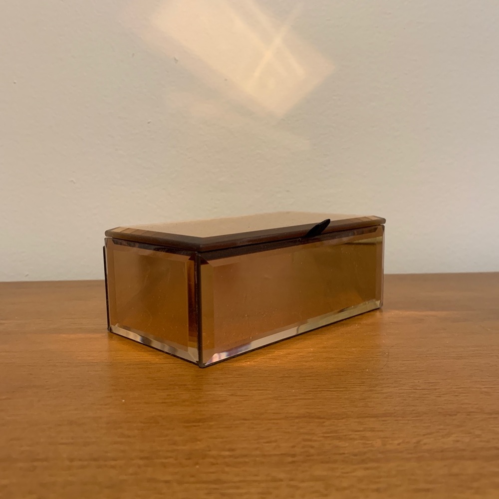 Rose Gold Mirrored Jewelry Box